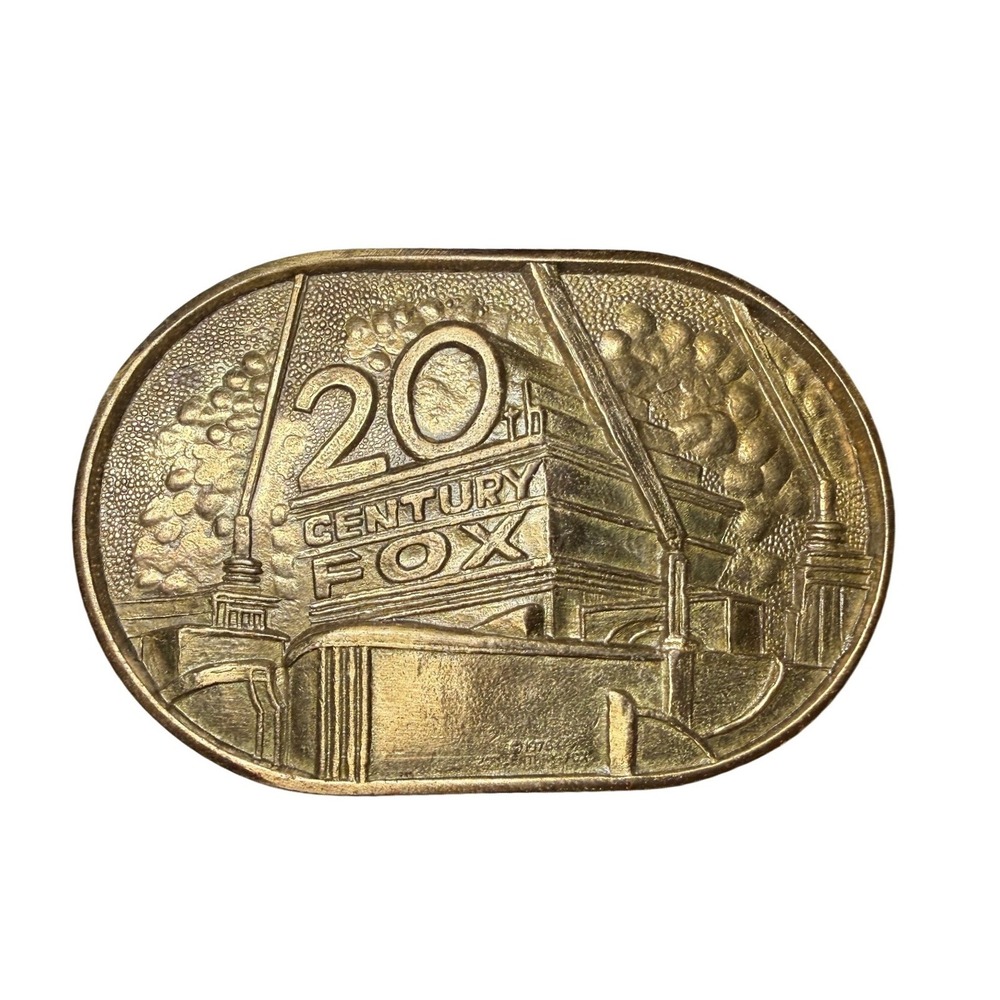 20th Century Fox 1976 Vintage Solid Brass Belt Buckle BTS‎ Made in USA 1978